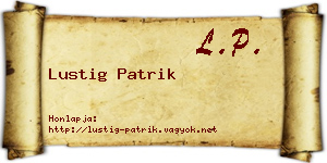 Lustig Patrik névjegykártya